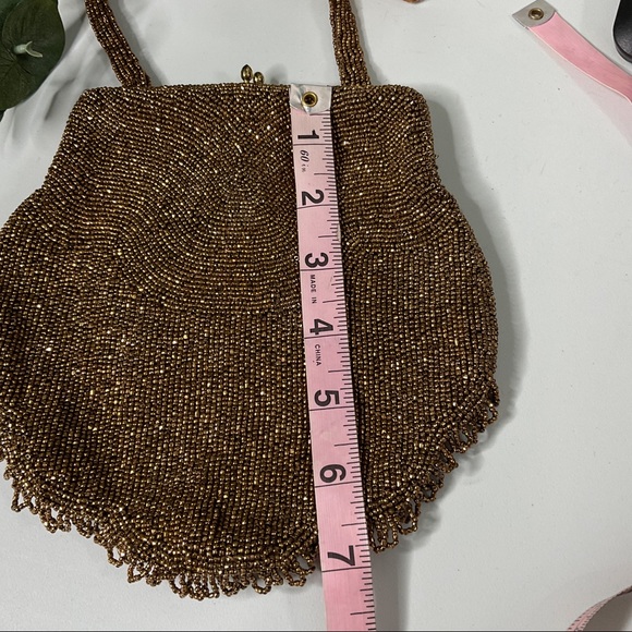 VTG Beaded Evening Purse 50s Bronze  Belgium - Picture 14 of 15